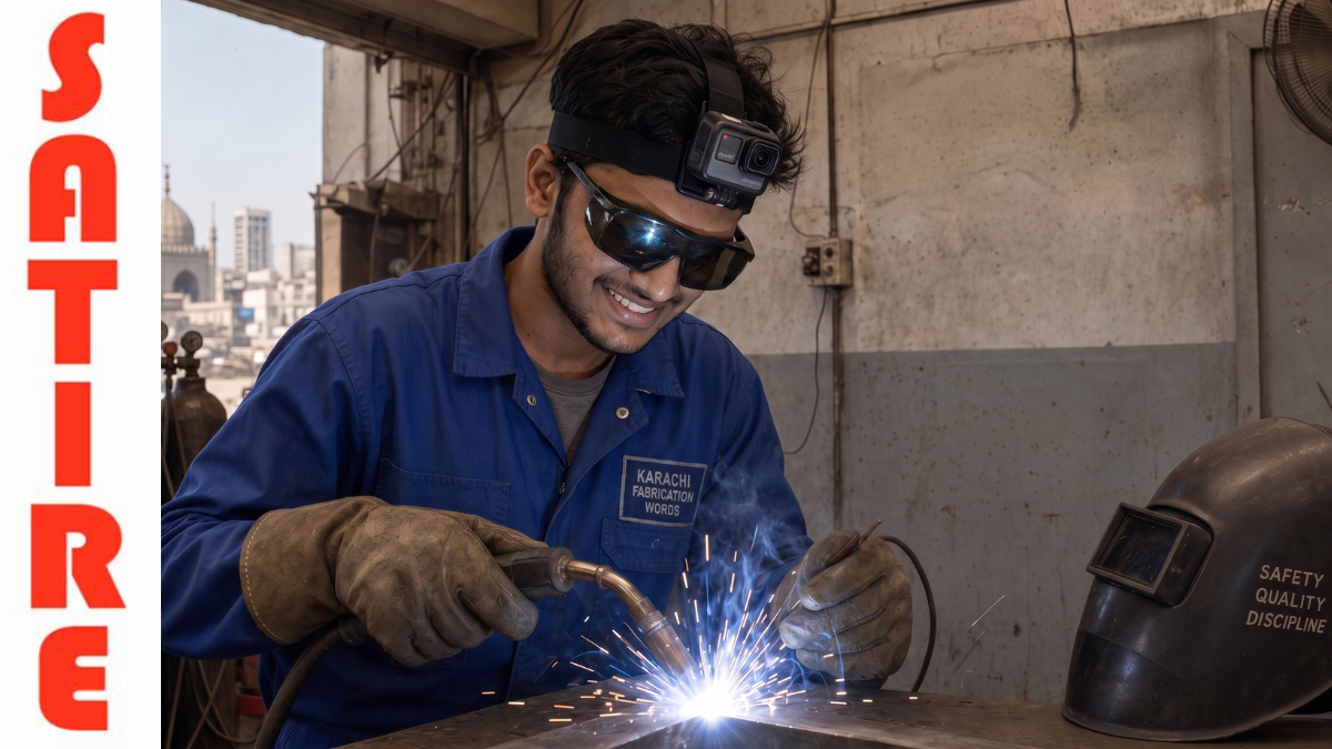 Glad I’m in a profession that can’t be replaced by AI, says welder while required by employer to be wearing camera on forehead