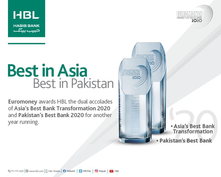 HBL receives ‘Asia Best Bank Transformation 2020’ award from Euromoney