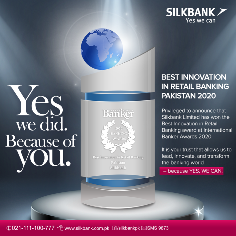 Silkbank – Best Innovation in Retail Banking Pakistan 2020