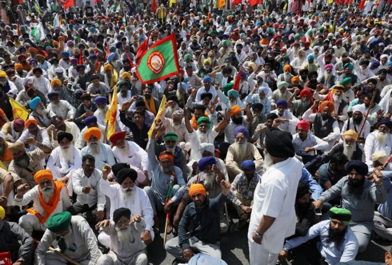 Indian farmers block highway outside Delhi to mark 100th day of protest