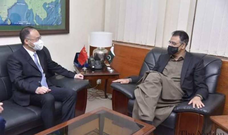 Chinese Ambassador Nong exchanged views with Asad Umar on CPEC