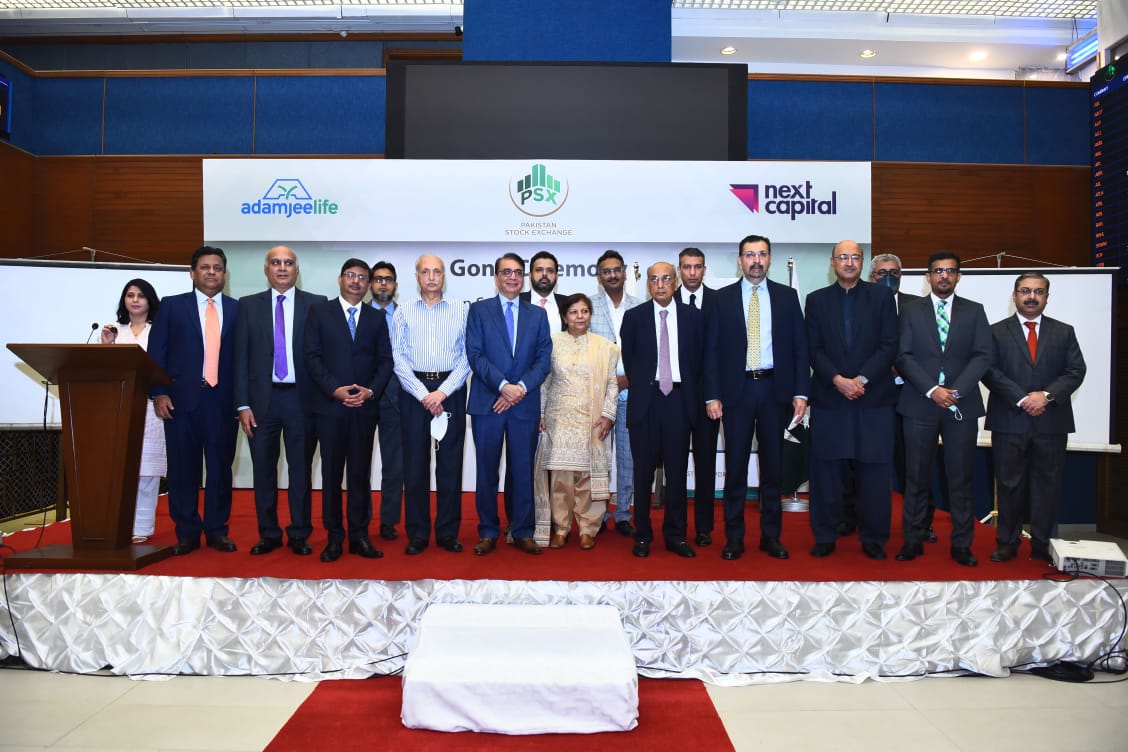 Gong ceremony held at PSX to announce listing of Adamjee Life Assurance Company Ltd