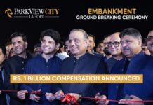 Chairman Vision Group Aleem Khan inaugurates Park View City’s embankment construction