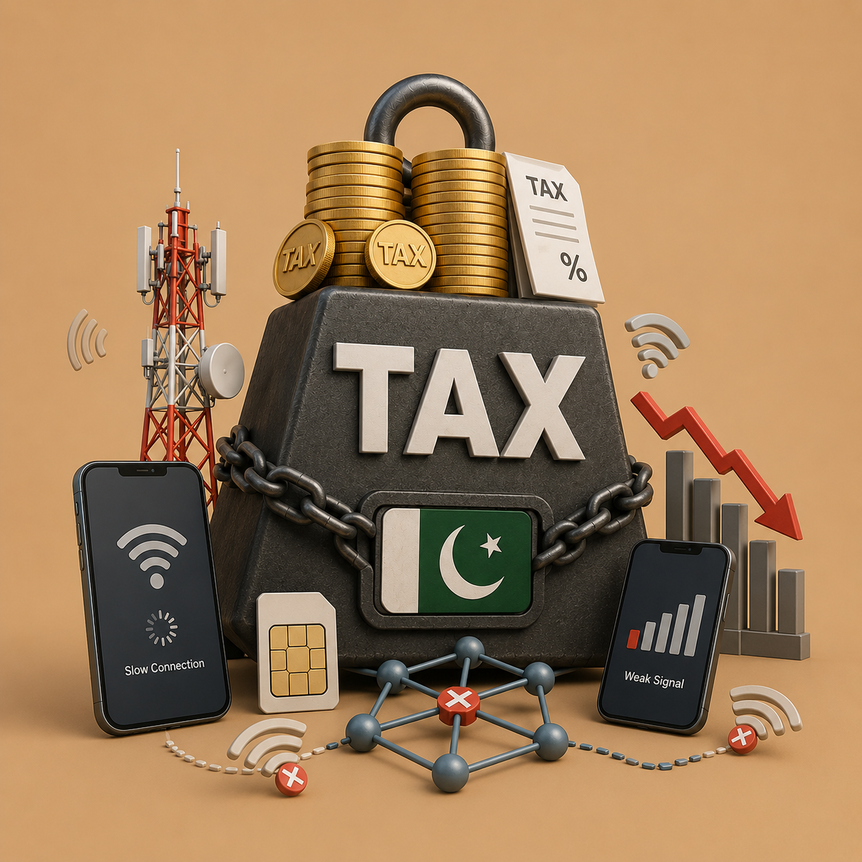 Pakistan’s 37% tax on mobile services among world’s highest, UK consultancy warns